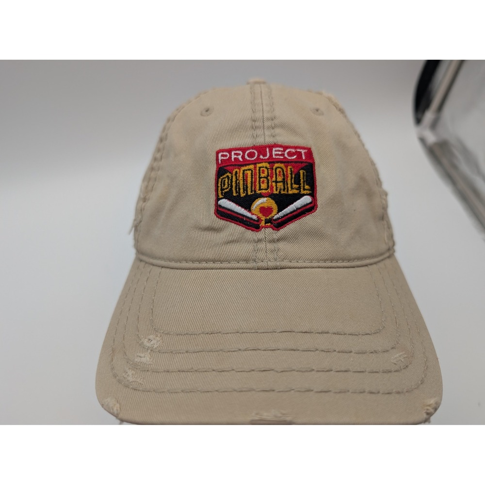 Otto Cap Project Pinball Distressed Hat Tan Embroidered Adjustable 104-1018